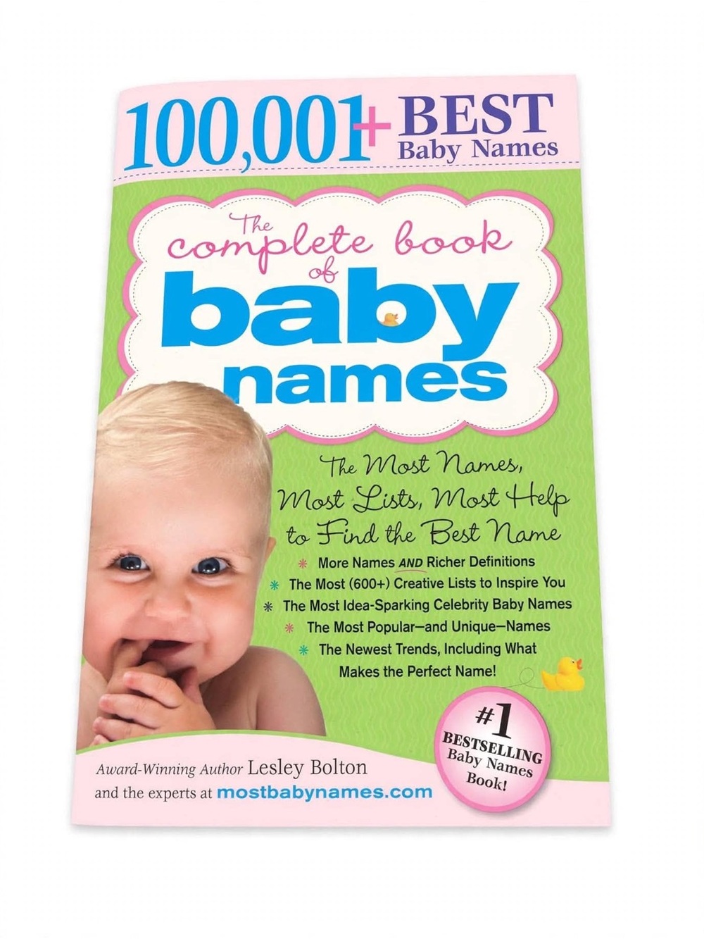 Source Unknown - Pink and Green Baby Names Book